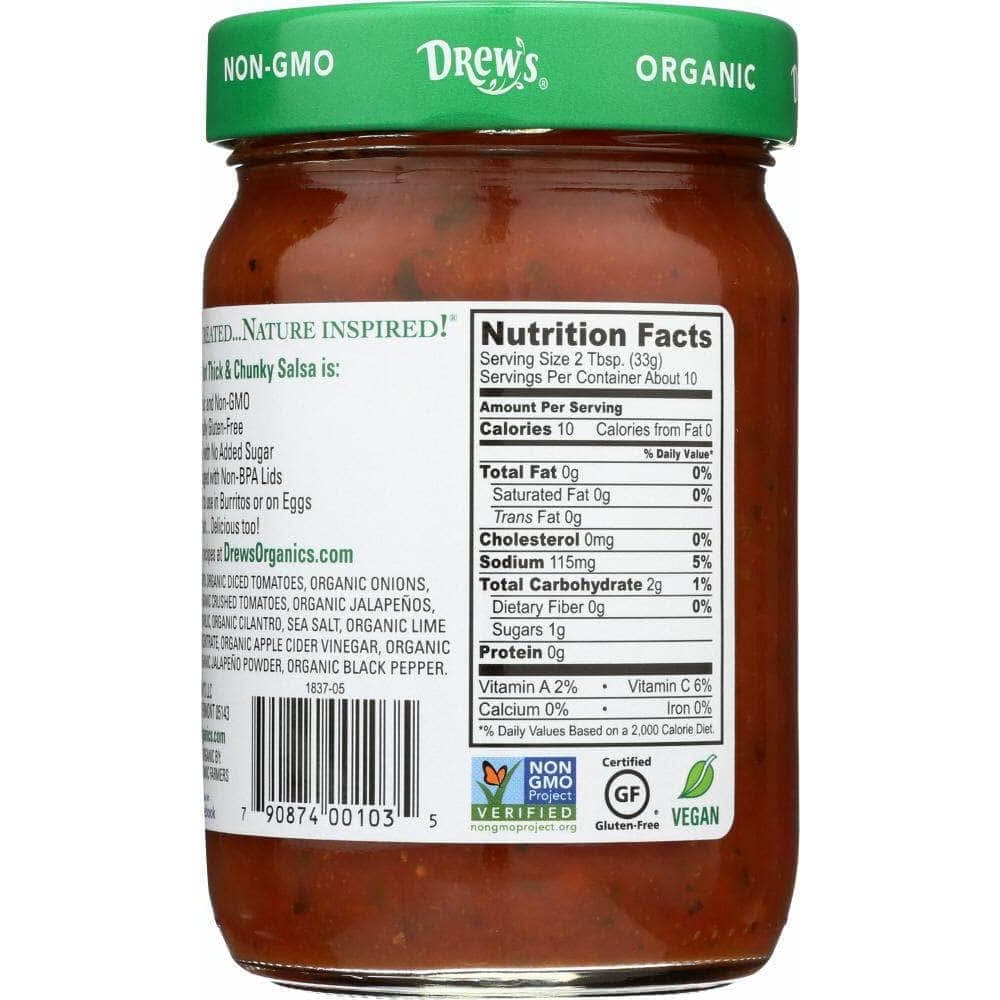 Drews Organics Drews Hot Thick & Chunky Medium Salsa Organic, 12 oz