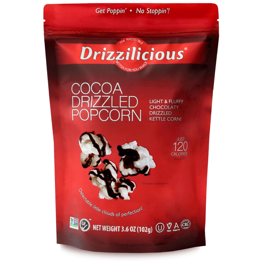 DRIZZILICIOUS Grocery > Snacks > Popcorn DRIZZILICIOUS: Cocoa Drizzled Popcorn, 3.6 oz