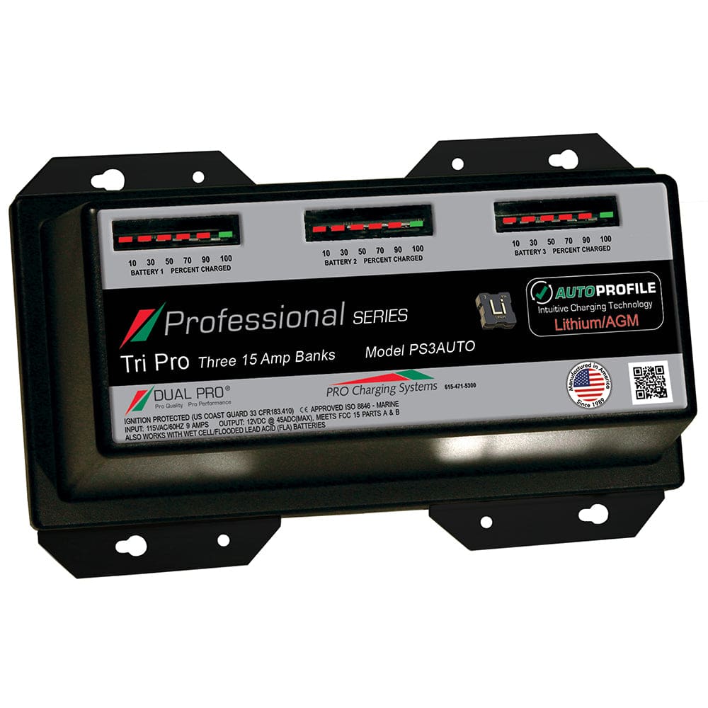 Dual Pro PS3 Auto 15A - 3-Bank Lithium/ AGM Battery Charger - Electrical | Battery Chargers - Dual Pro