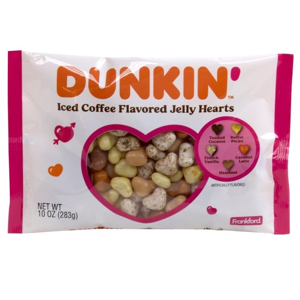 Dunkin Iced Coffee Jelly Bean Hearts Bag 10 oz - Dunkin