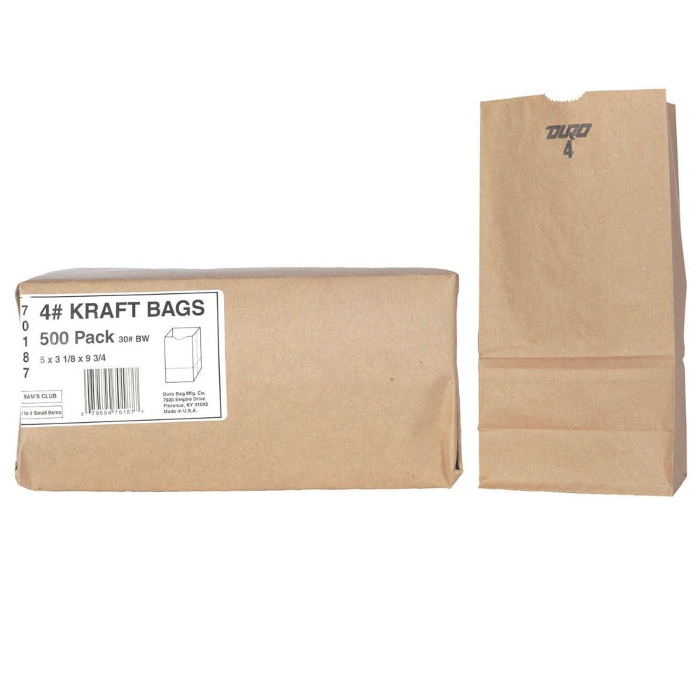 Duro Bag 4# Kraft Bags (500ct.) (Pack of 2) - Paper & Plastic - Duro