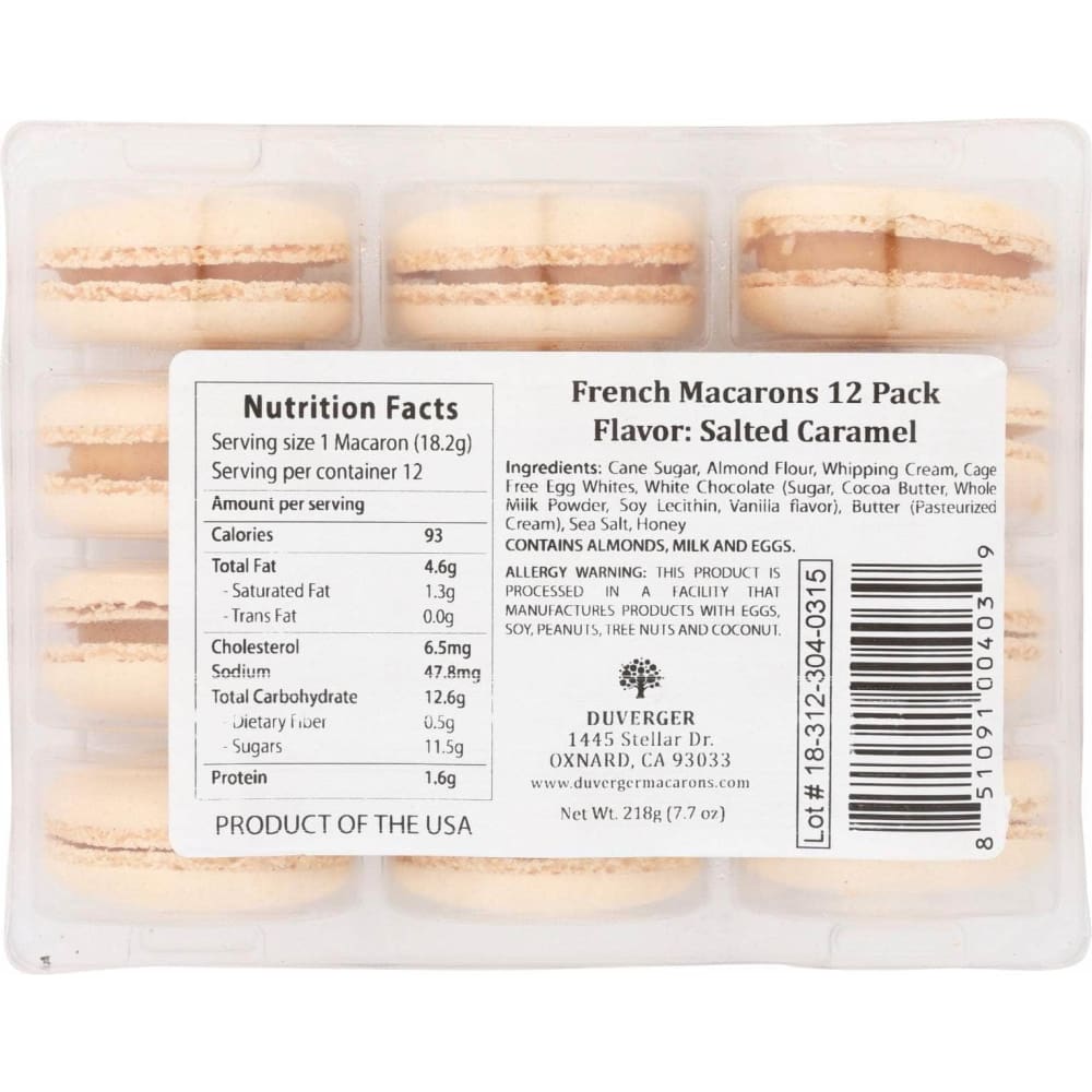 Duverger Duverger French Macarons Salted Caramel, 72 pc