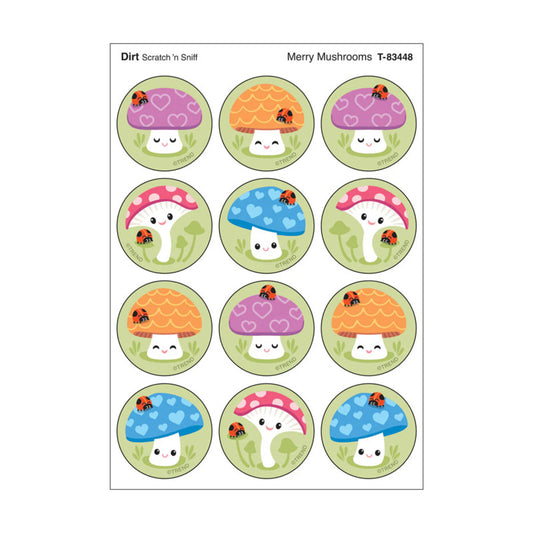 Stinky Stickers Dirt Scent Merry Mushrooms (Pack of 12)