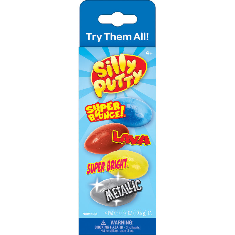 Silly Putty 4Ct Variety Pack (Pack of 8)