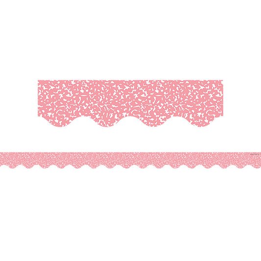 Composition Pink Scalloped Border (Pack of 10)