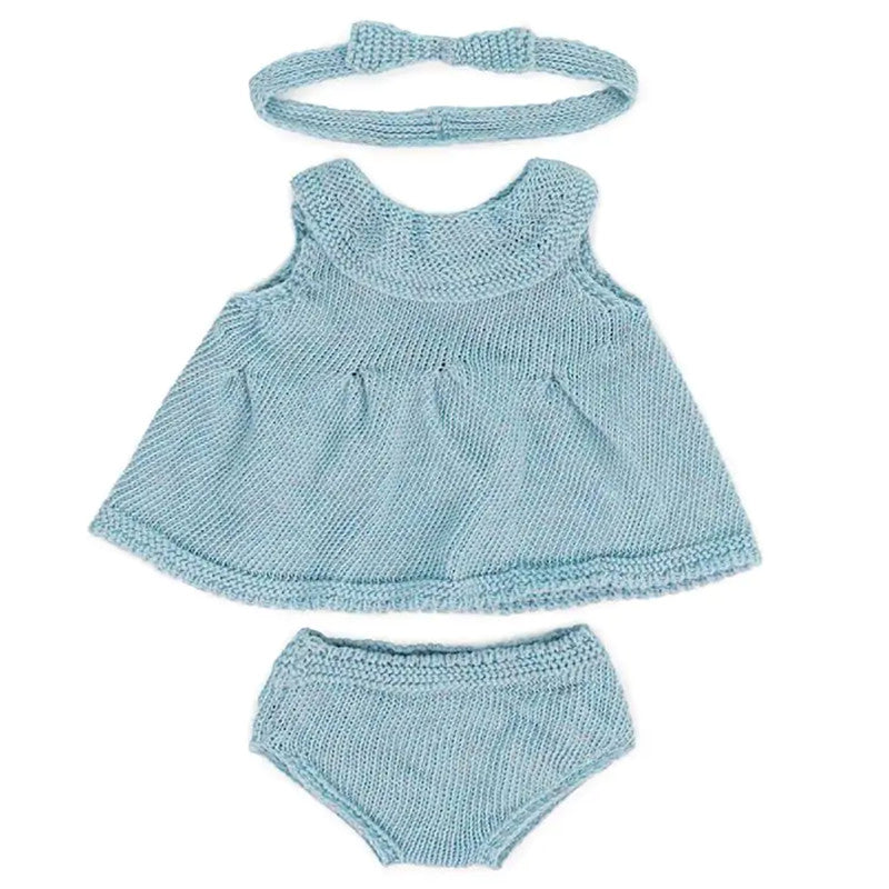 Knitted Outfit Dress & Headband For 15In Doll