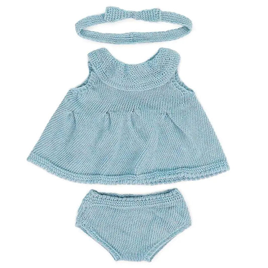 Knitted Outfit Dress & Headband For 15In Doll