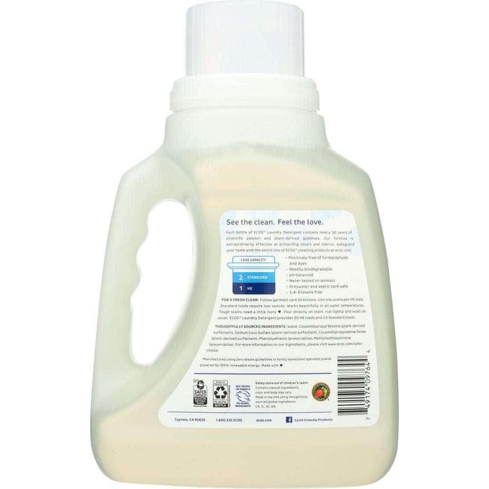Ecos Earth Friendly Free and Clear Laundry Detergent, 50 oz