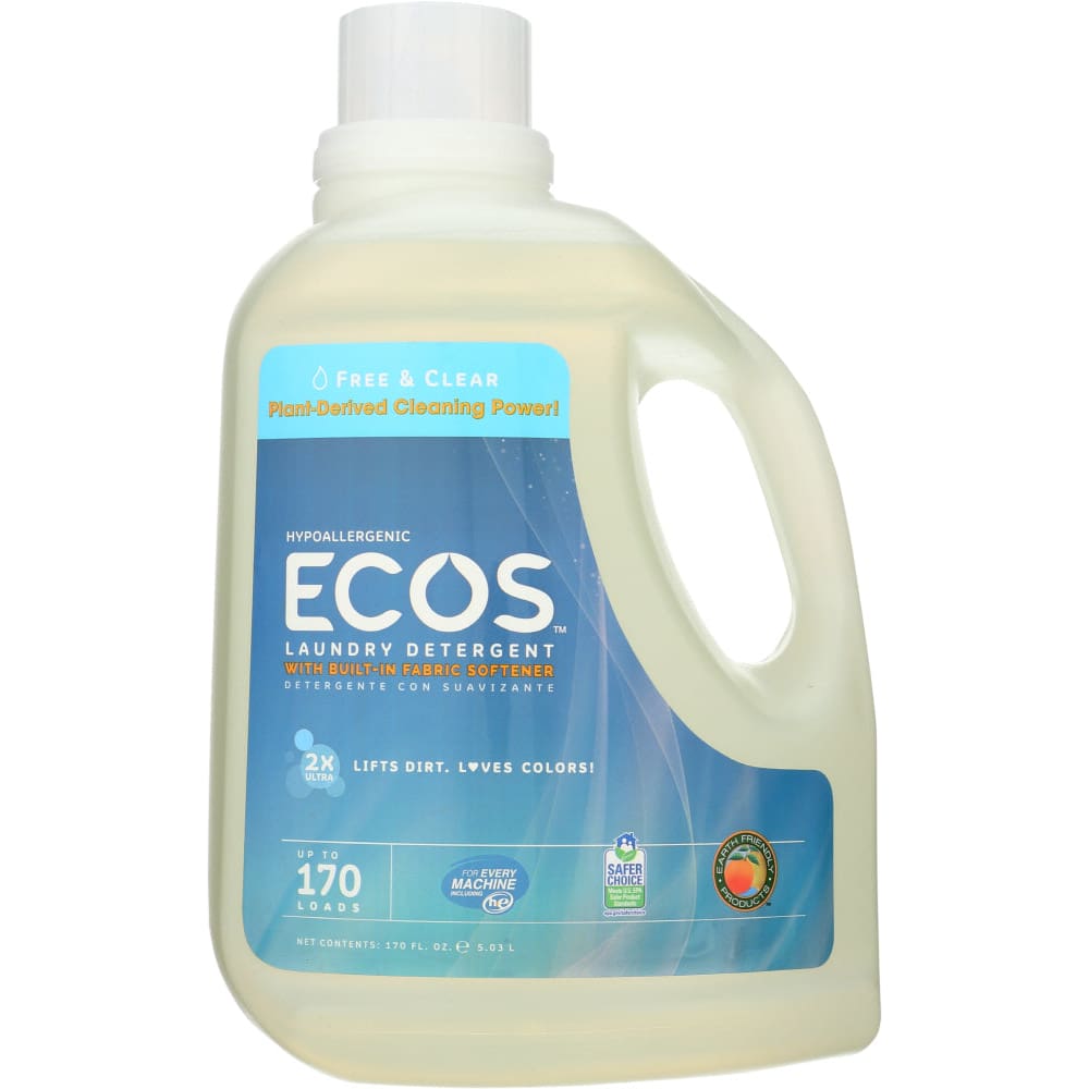 EARTH FRIENDLY: Hypoallergenic Laundry Detergent Free and Clear 170 oz - Home Products > Laundry Detergent > LAUNDRY PRODUCTS LIQUID - ECOS