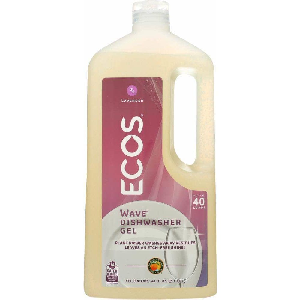 Ecos Earth Friendly Wave Auto Dishwasher Gel Organic Lavender, 40 oz