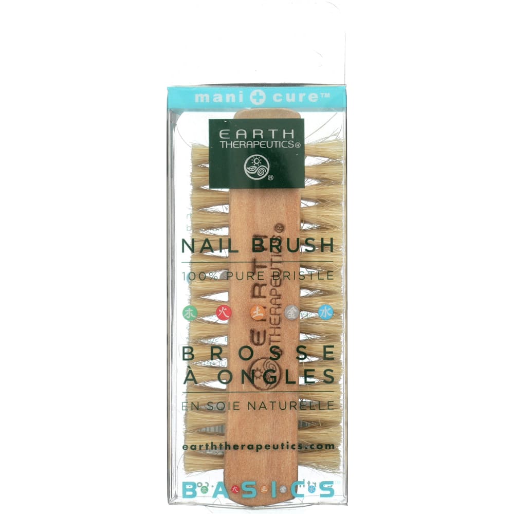 EARTH THERAPEUTICS: Genuine Bristle Nail Brush 1 ea (Pack of 5) - Nail Care > BODY CARE ACCESSORIES - EARTH THERAPEUTICS