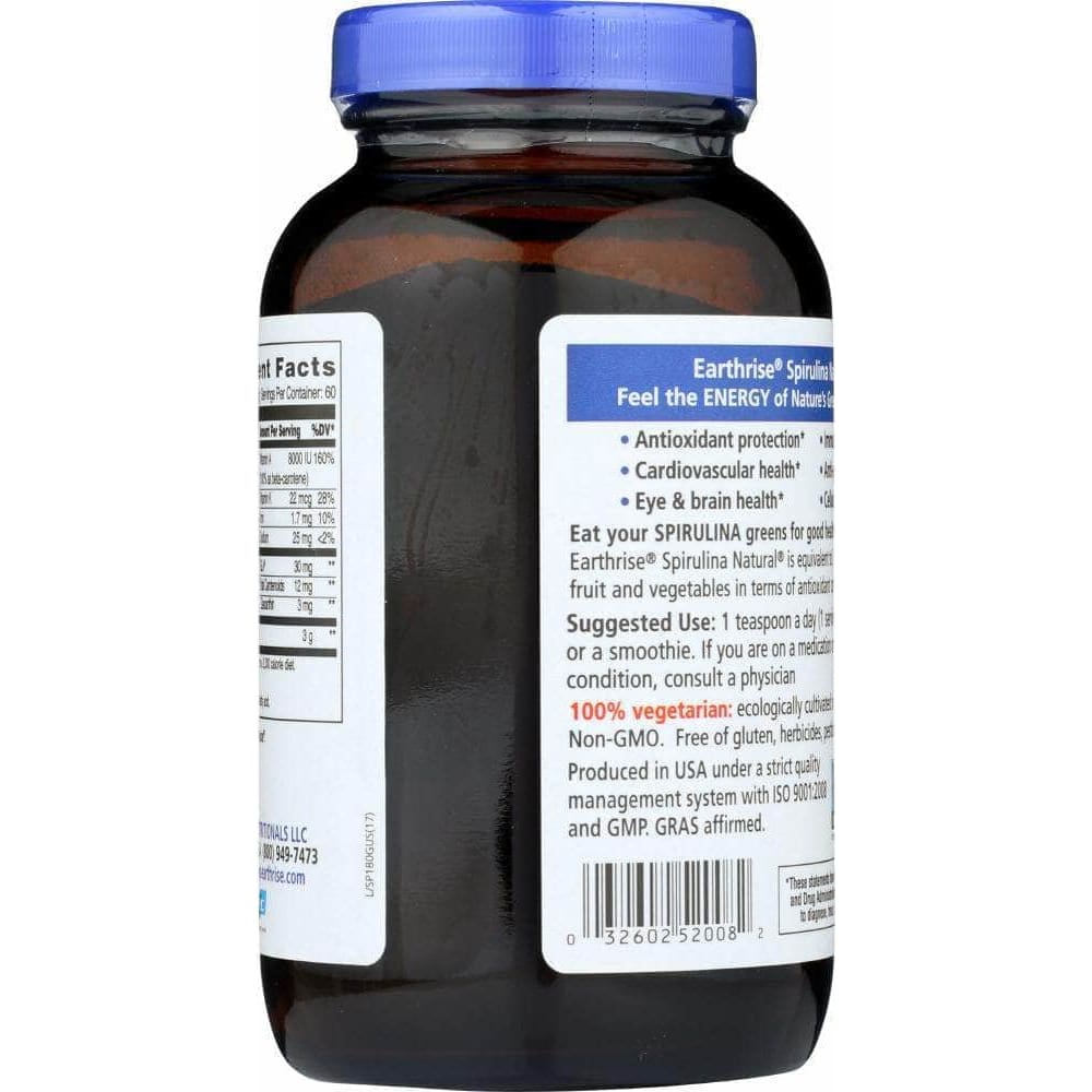 Earthrise Earthrise Spirulina Natural Green Super Food For Longevity Powder, 6.4 oz