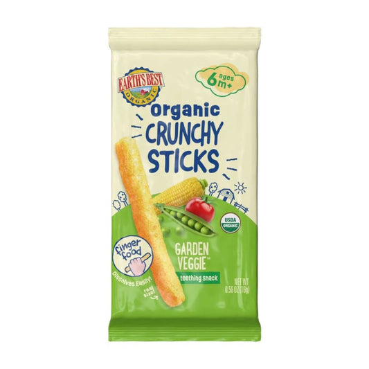 EARTHS BEST: Organic Crunchy Sticks Garden Veggie 0.56 oz (Pack of 5) - Baby > Baby Food - EARTHS BEST