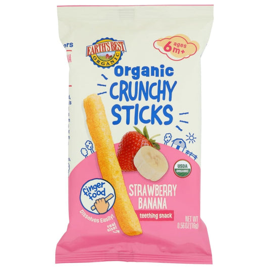 EARTHS BEST: Organic Crunchy Sticks Strawberry Banana 0.56 oz (Pack of 5) - Baby > Baby Food - EARTHS BEST