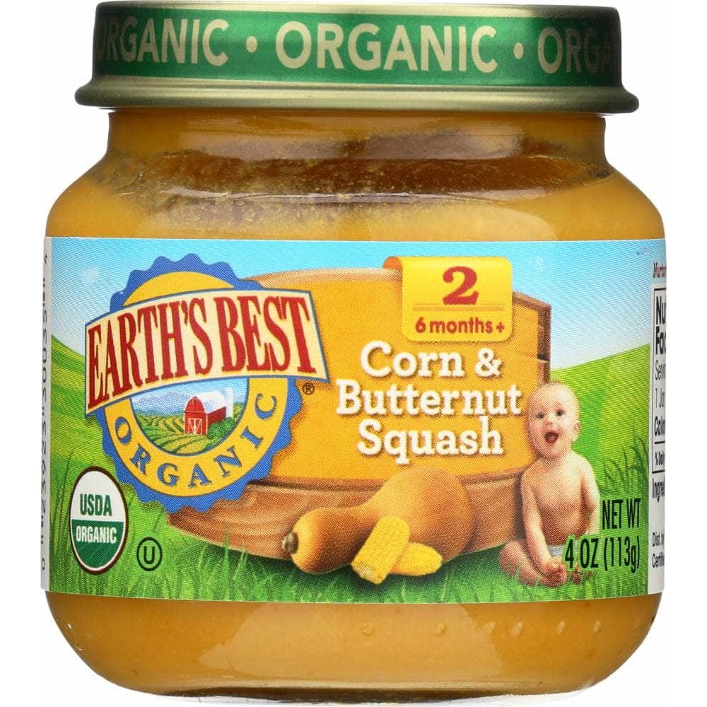 Earths Best Earths Best Organic Strained Corn & Butternut Squash, 4 oz