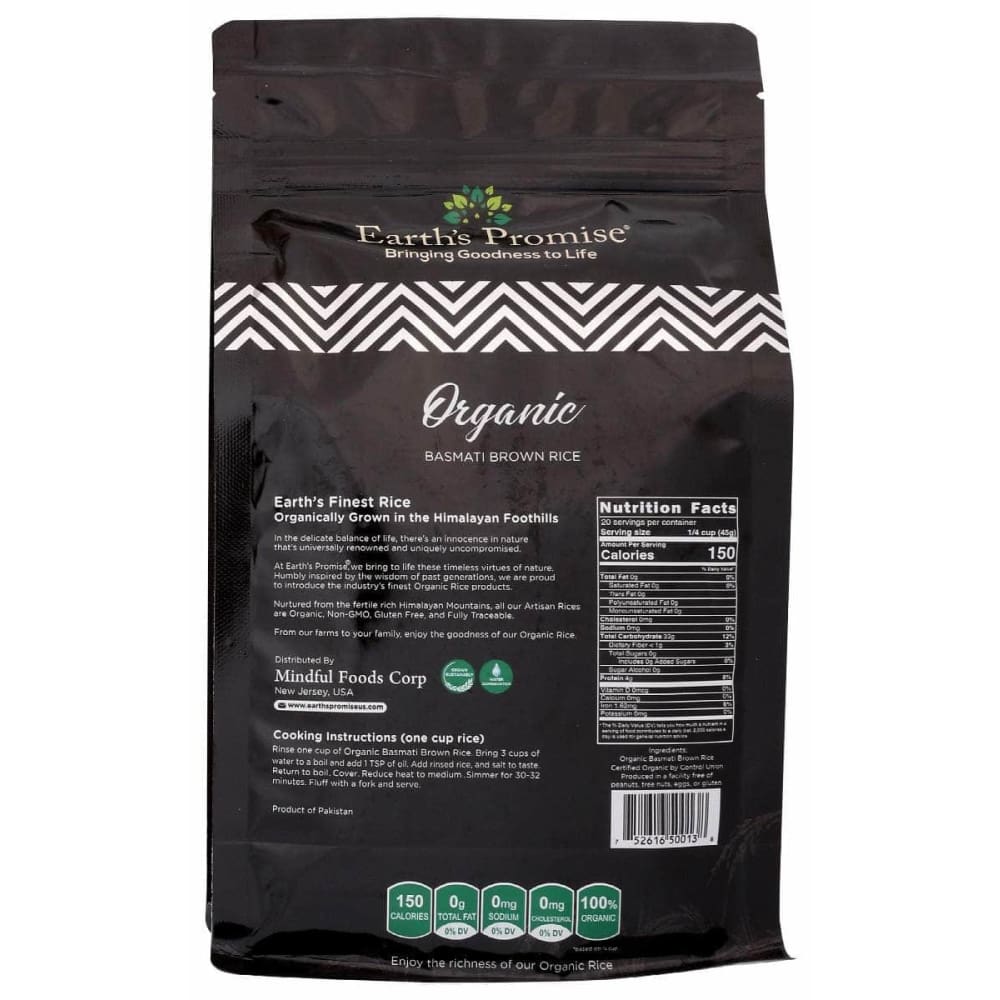 EARTH'S PROMISE Grocery > Pantry > Rice EARTH'S PROMISE: Organic Basmati Brown Rice, 2 lb