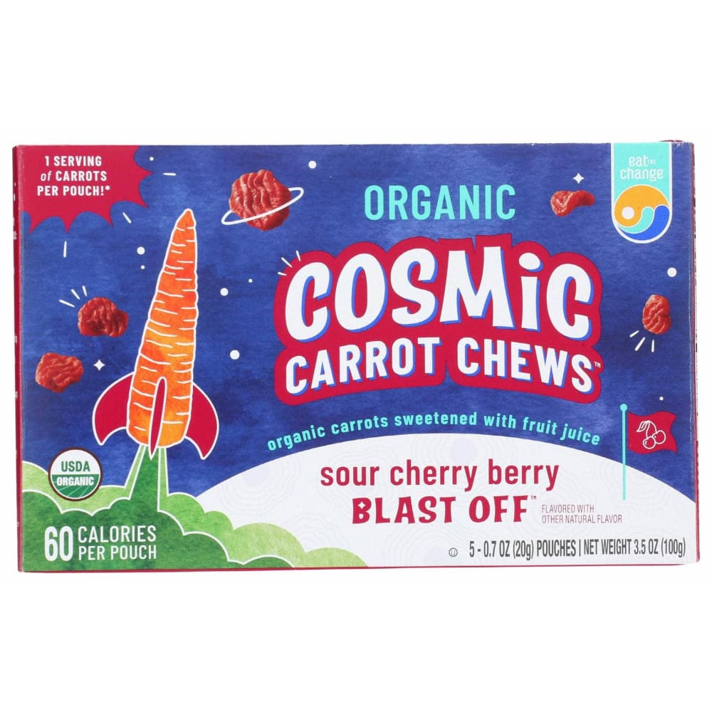 EAT THE CHANGE Grocery > Snacks > Fruit Snacks EAT THE CHANGE Organic Sour Cherry Berry Cosmic Carrot Chews, 3.5 oz