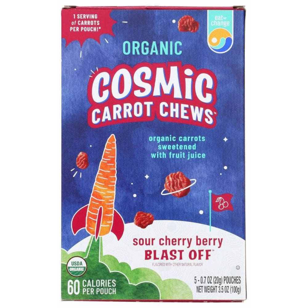 EAT THE CHANGE Grocery > Snacks > Fruit Snacks EAT THE CHANGE Organic Sour Cherry Berry Cosmic Carrot Chews, 3.5 oz