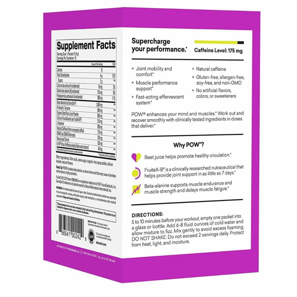 EBOOST Vitamins & Supplements > Sports Nutrition > SUPPLEMENTS PERFORMANCE OTHER EBOOST: Pow Berry Melon Box, 6.3 oz