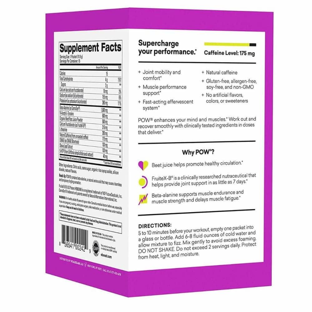 EBOOST Vitamins & Supplements > Sports Nutrition > SUPPLEMENTS PERFORMANCE OTHER EBOOST: Pow Berry Melon Box, 6.3 oz