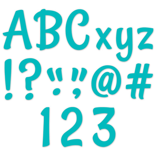 Turquoise Punch-Out Letters 4 In Stylish (Pack of 3)