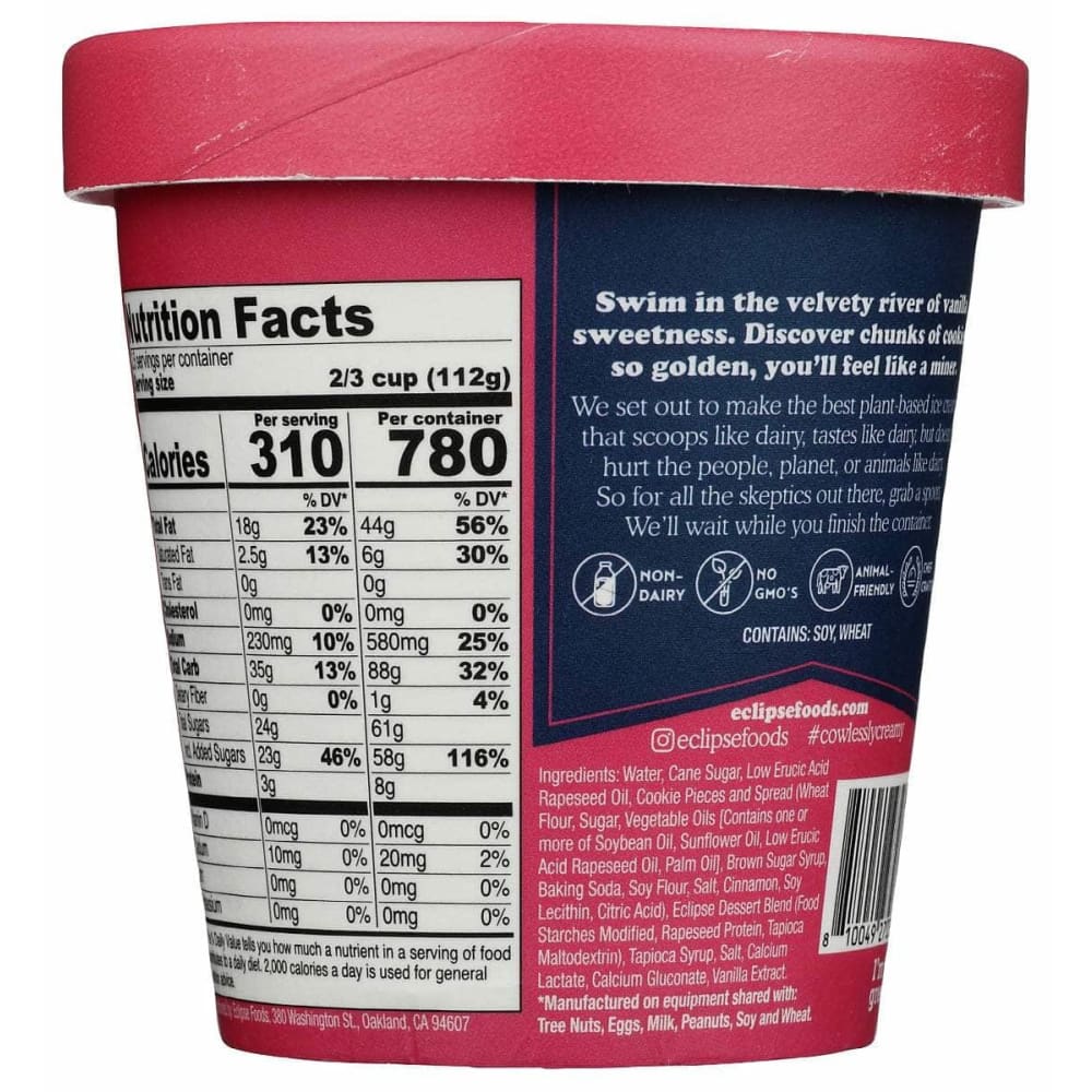 Eclipse Grocery > Chocolate, Desserts and Sweets > Ice Cream & Frozen Desserts ECLIPSE: Dessert Frz Cookie Butter, 14 oz