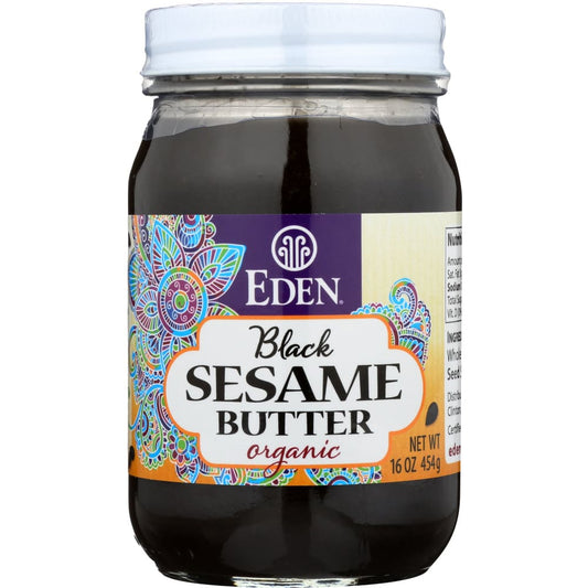 EDEN FOODS: Black Sesame Butter Roasted 16 oz (Pack of 2) - Tahini & Sesame Seed Butter - EDEN FOODS