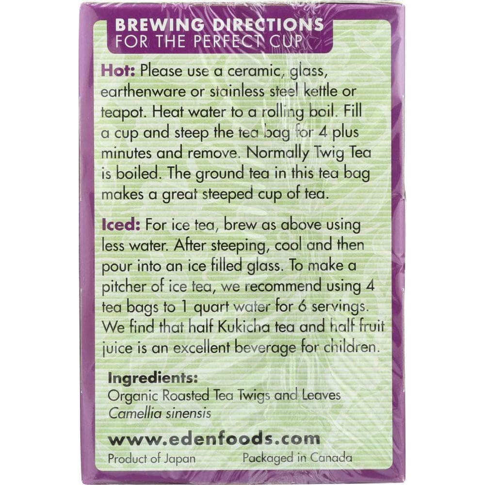 Eden Foods Eden Foods Organic Kukicha Twig Tea, 16 teabags