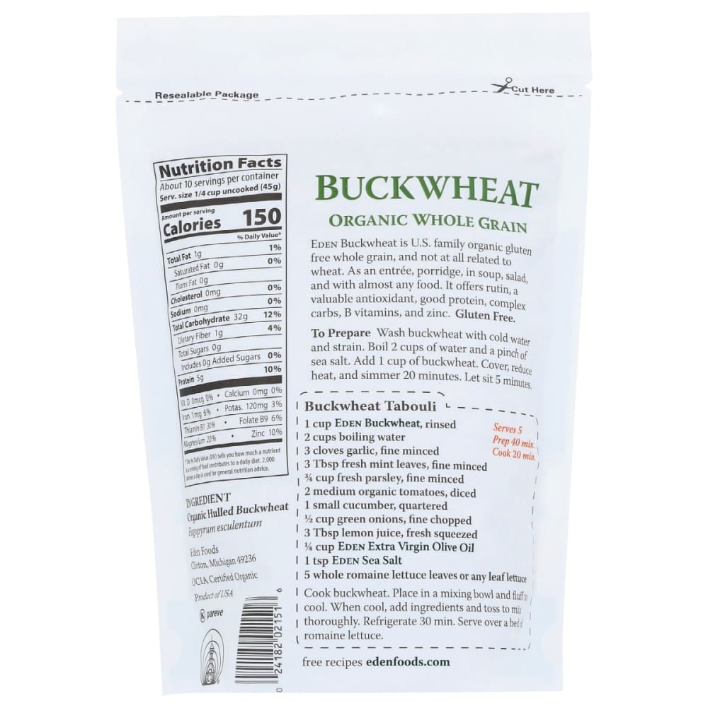 EDEN FOODS: Organic Whole Grain Buckwheat 16 oz - Grocery > Meal Ingredients > Grains - EDEN FOODS