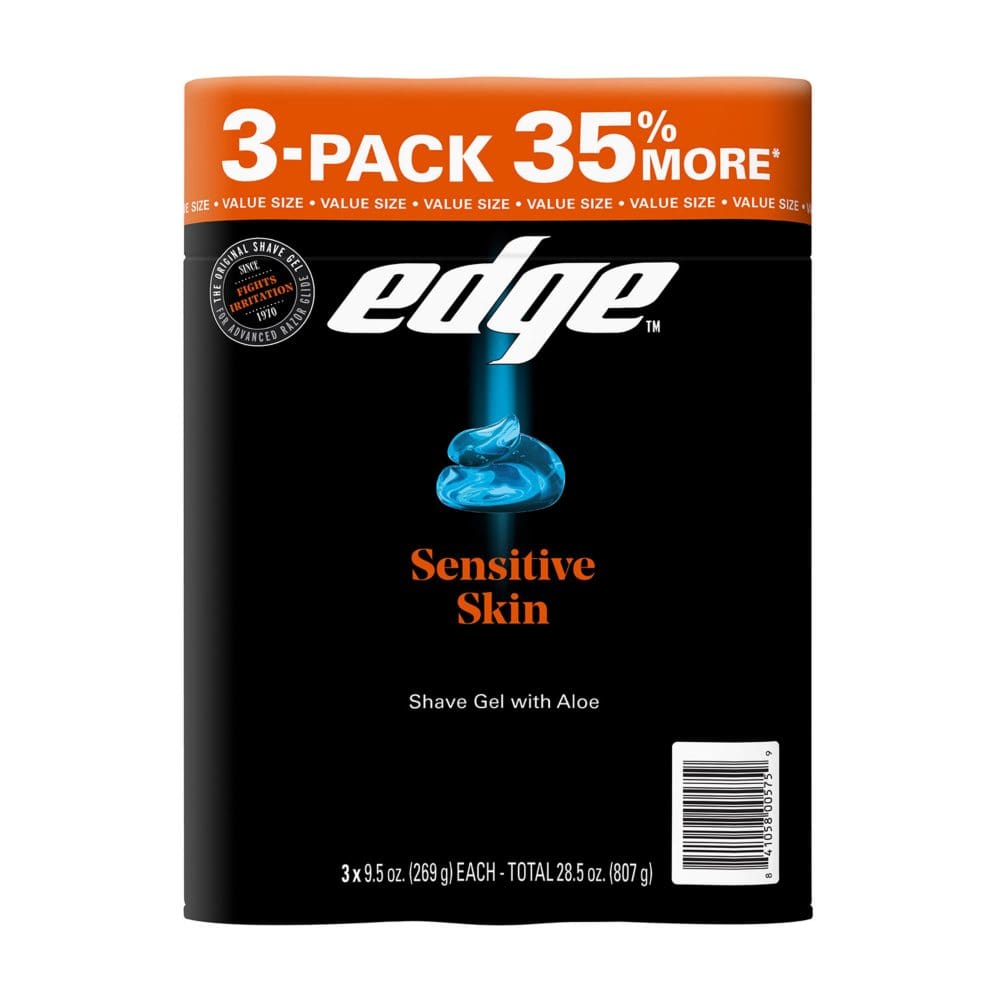 Edge Sensitive Skin Shaving Gel for Men (9.5 oz. 3 pk.) - Razors Shaving & Hair Removal - Edge Sensitive