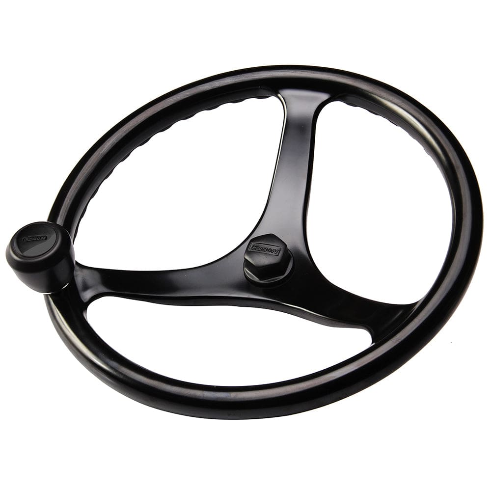 Edson Special Ops Powerwheel - Black w/ Black Nut & Knob - Marine Hardware | Steering Wheels - Edson Marine