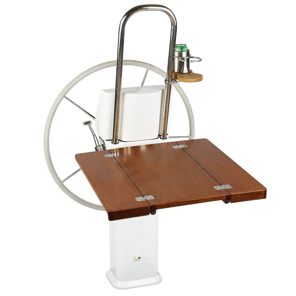 Edson Teak Fold Down Drop Leaf Table - Vision Series/ Console Pedestals - Marine Hardware | Teak,Sailing | Accessories - Edson Marine