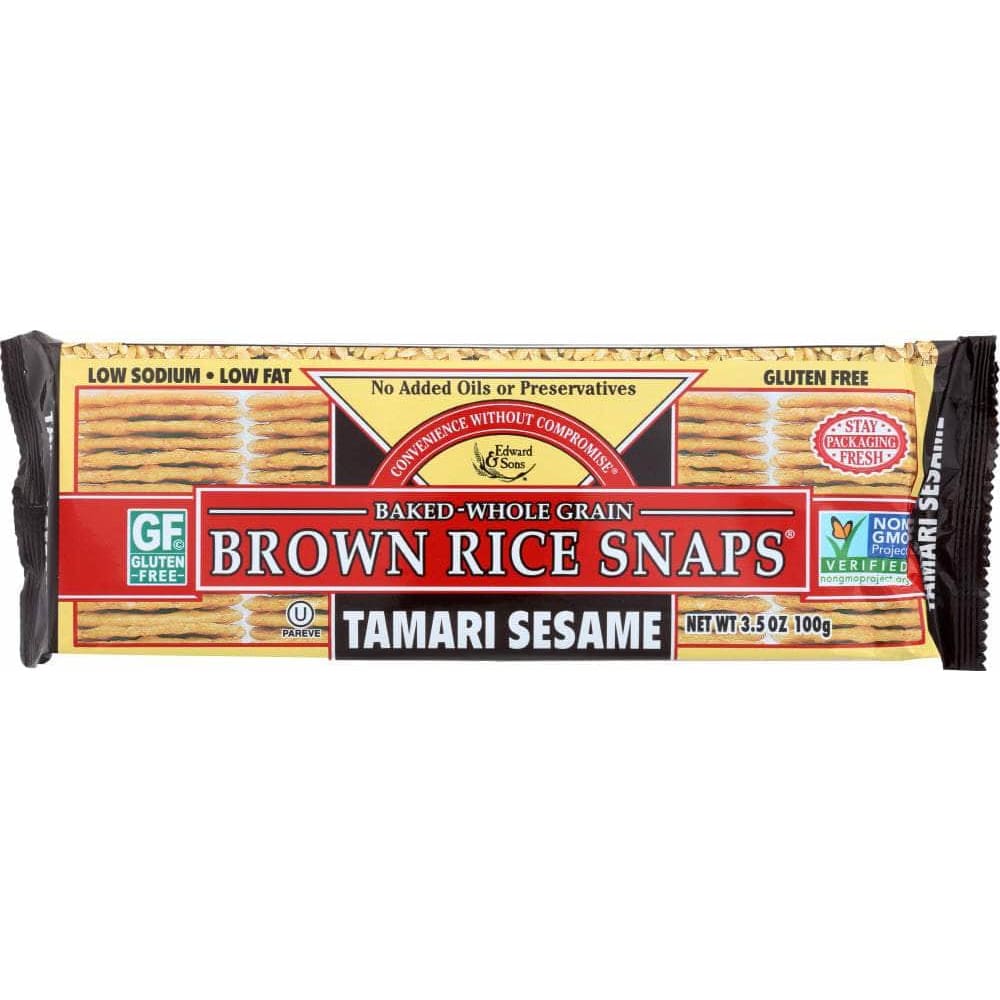 Edward & Sons Edward & Sons Brown Rice Snaps Tamari Sesame, 3.5 oz