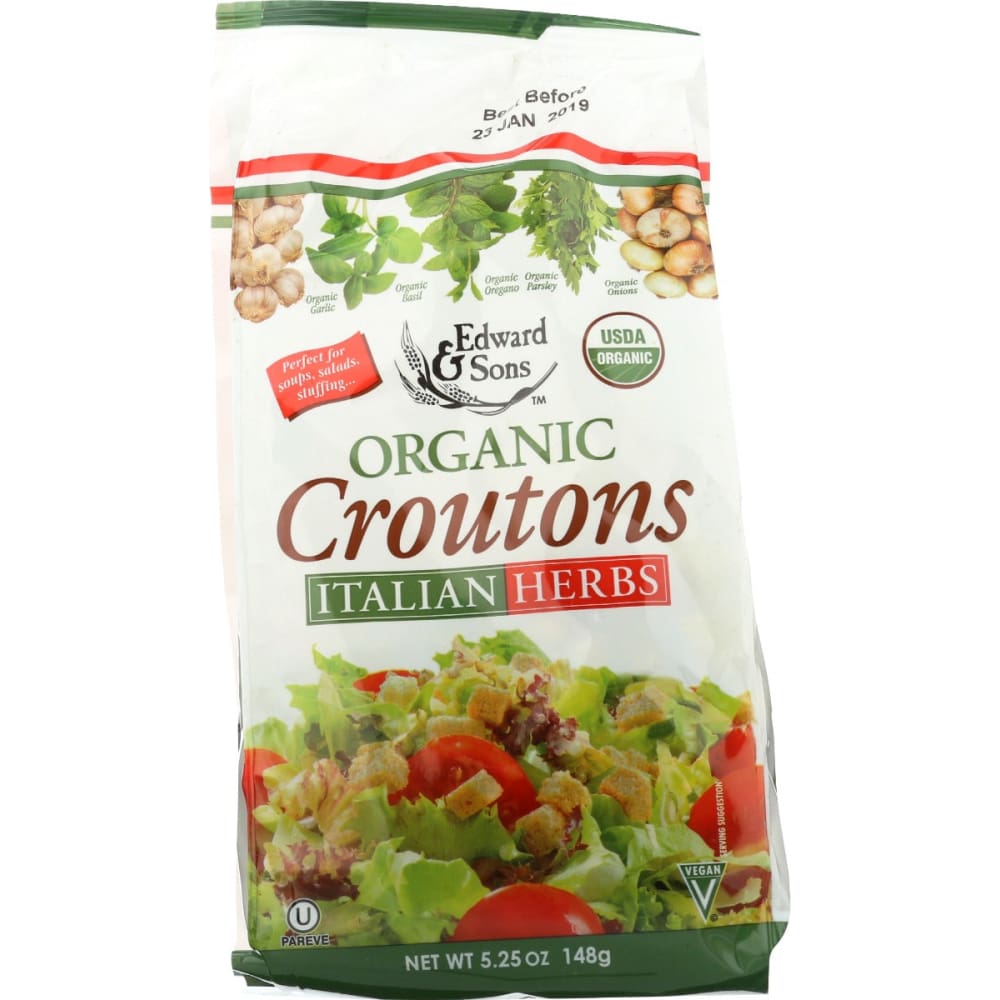 EDWARD & SONS: Crouton Ital Herb Org 5.25 oz (Pack of 4) - EDWARD & SONS