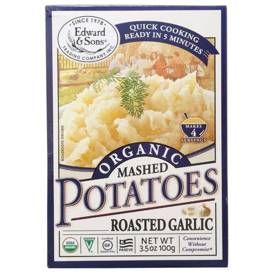 EDWARD & SONS: Organic Roasted Garlic Mashed Potatoes 3.5 oz (Pack of 5) - Food - EDWARD & SONS