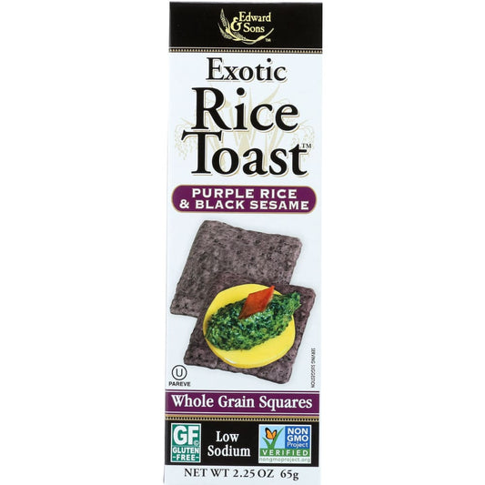 EDWARD & SONS: Purple Rice & Black Sesame Exotic Rice Toast 2.25 oz (Pack of 5) - Grocery > Natural Snacks > Snacks > Crackers Rice &