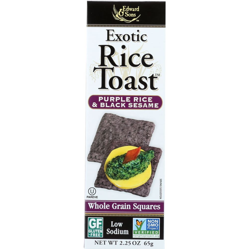 EDWARD & SONS: Purple Rice & Black Sesame Exotic Rice Toast 2.25 oz (Pack of 5) - Grocery > Natural Snacks > Snacks > Crackers Rice &