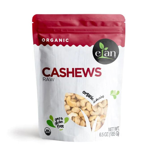 ELAN: Organic Raw Cashews 6.5 oz (Pack of 4) - Nuts - ELAN