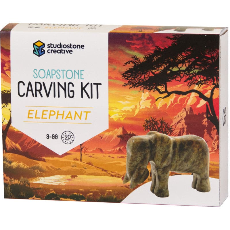Elephant Soapstone Carving Kit - Art & Craft Kits - Studiostone Creative Inc