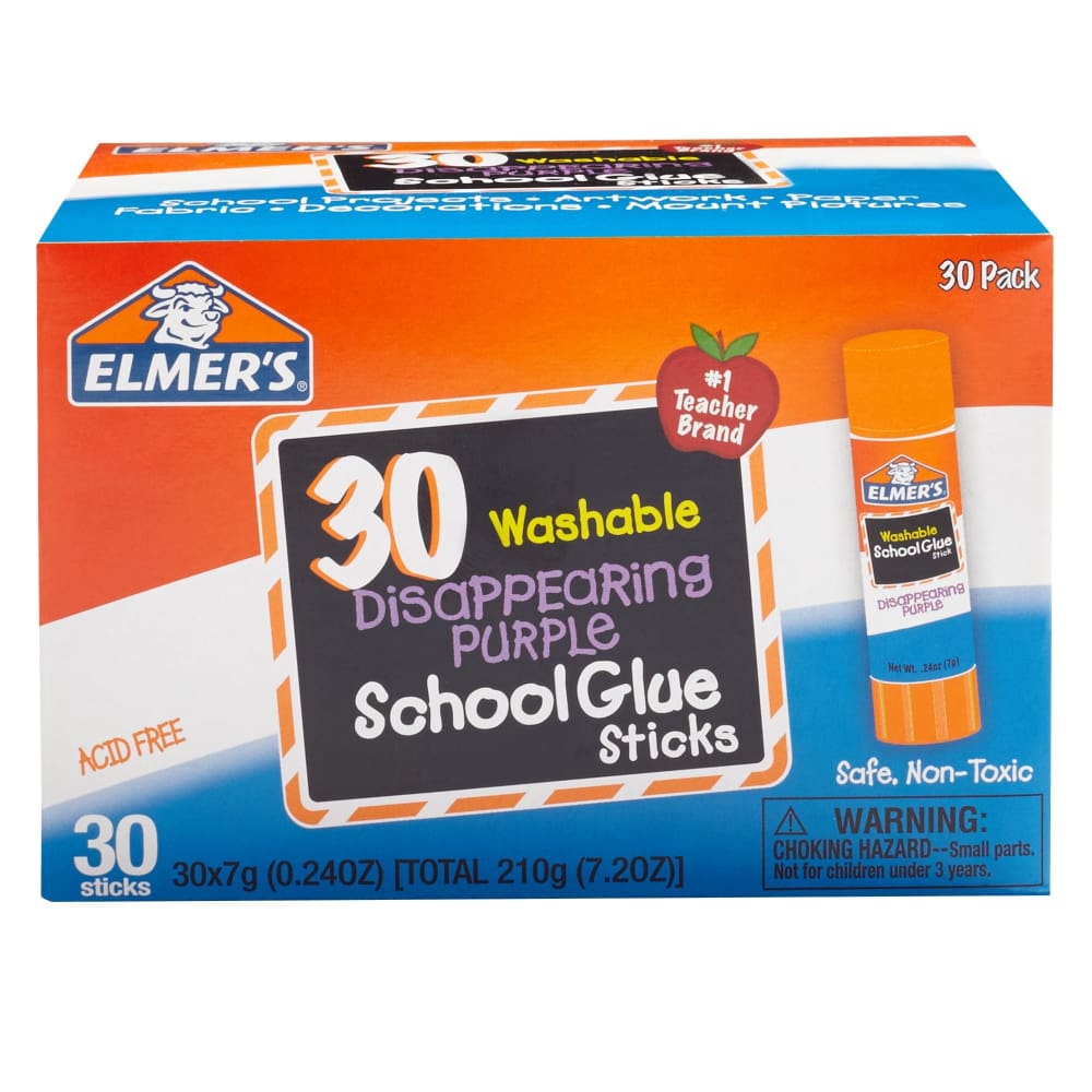 Elmer’s Disappearing Purple School Glue Sticks 30 ct. - Elmer’s