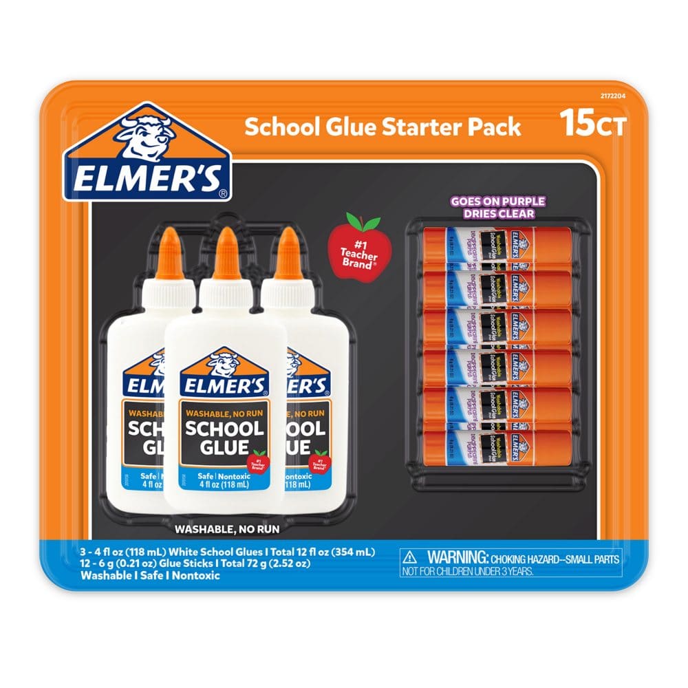 Elmerâ€™s School Glue Starter Pack 15 Count - Tape & Adhesives - Elmerâ€™s