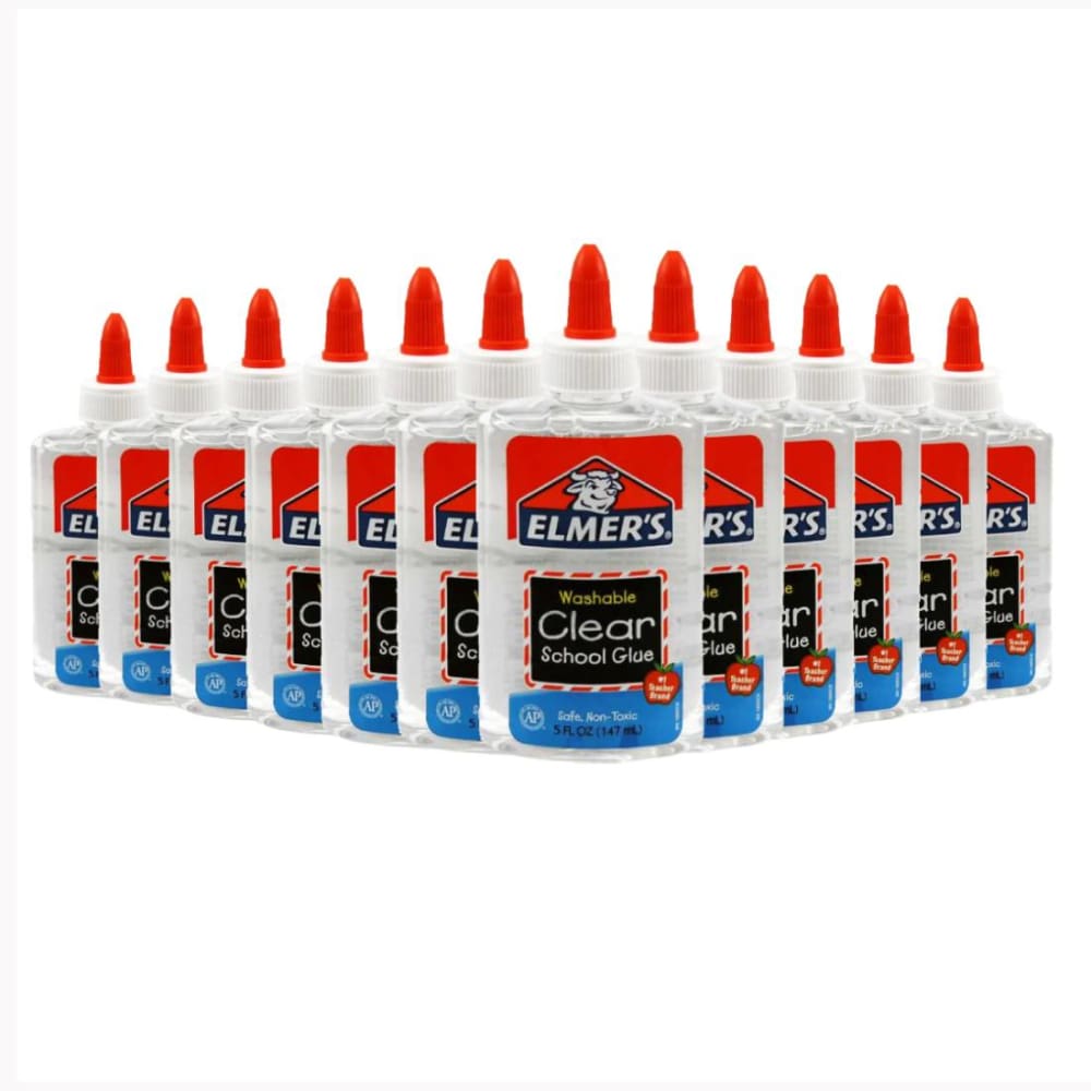 Elmer’s Washable Clear Glue 5 Oz - 12 Pack - Glue & Adhesives - Elmer’s