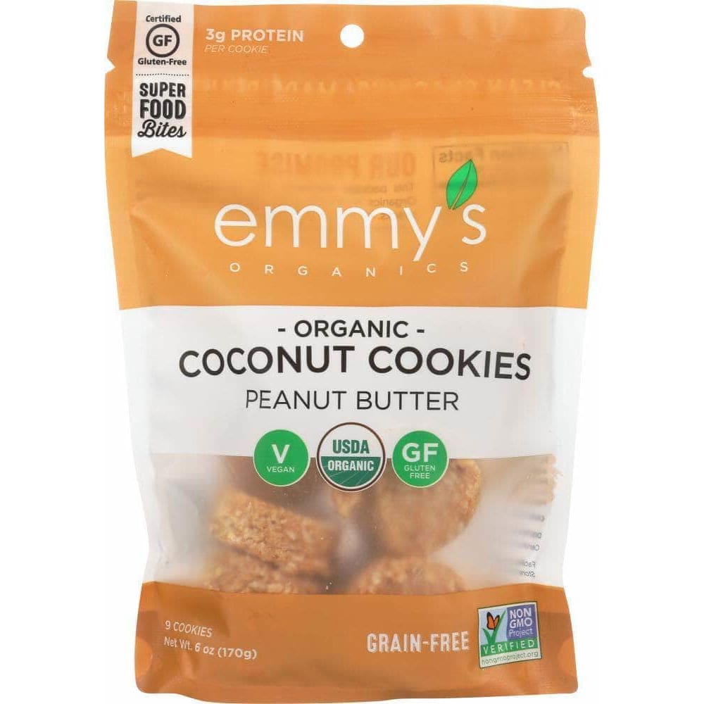 Emmys Organics Emmysorg Coconut Cookies Peanut Butter, 6 oz