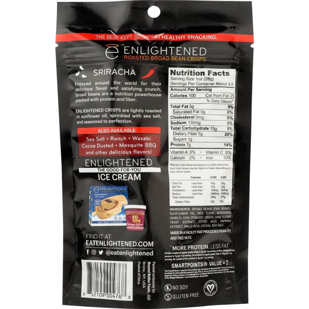 ENLIGHTENED Enlightened Bean Crisp Sriracha, 4.5 Oz
