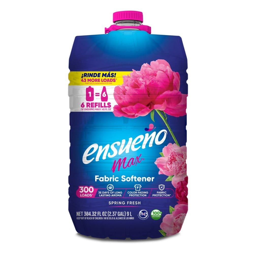 Ensueño Max Liquid Fabric Softener Spring Fresh Scent (304 fl. oz. 300 loads) - Laundry Supplies - ShelHealth