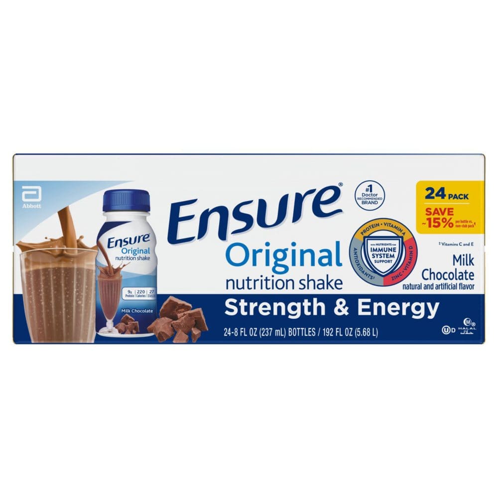 Ensure Original Nutrition Shake Small Meal Replacement Shake Milk Chocolate (8 fl. oz. 24 ct.) - Diet Nutrition & Protein - Ensure