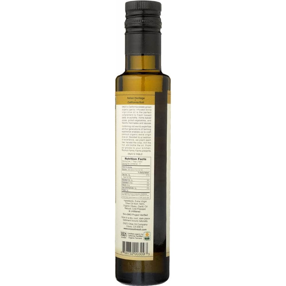 ENZOS TABLE ORGANIC Enzo'S Table Organic Extra Virgin Olive Oil - Garlic Infused, 250 Ml