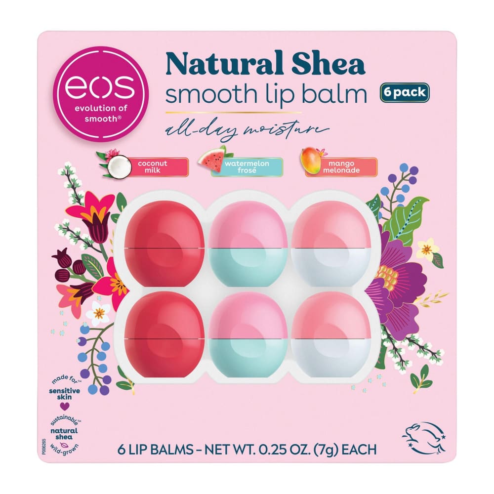 eos eos Natural Shea Smooth Lip Balm Variety Pack 6 ct. - Home/Health & Beauty/Cosmetics/Lip Color & Care/ - eos