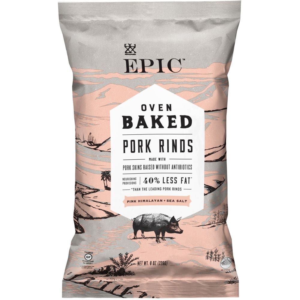 EPIC Pink Himalayan and Sea Salt Oven Baked Pork Rinds 8 oz. - EPIC