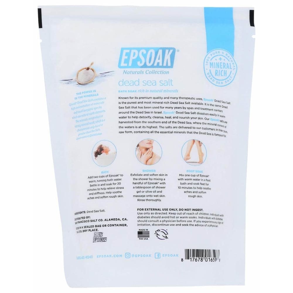 EPSOAK Bath & Body > Bath Products EPSOAK: Dead Sea Salt Fine Bath Soak, 2 lb